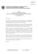 Statement by the Delegation of Armenia in response to the statement by the Delegation of Azerbaijan on the visit of the agents of the illegal separatist regime to France