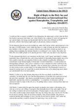 Statement by the Delegation of the United States of America in response to the statements by the delegations of the Holy See and of the Russian Federation on the International Day against Homophobia, Transphobia and Biphobia, observed on 17 May 2015