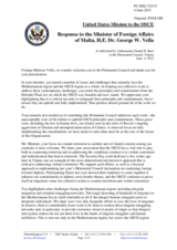 Statement by the Delegation of the United States of America in response to the address by the Minister for Foreign Affairs of Malta, H.E. George Vella
