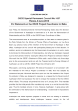 Statement by the Latvian EU Presidency on the Note Verbale of the Ministry of Foreign Affairs of Azerbaijan (SEC.GAL/103/15)