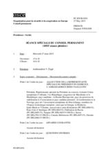 Journal de la 1054ème séance spéciale du Conseil permanent