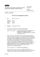 Journal de la 790ème séance plénière du Forum