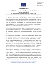 Statement by the Latvian EU Presidency in response to the presentations by Ms. B. Aitimova, Mr. A. Häikiö and Ms. M. Beham