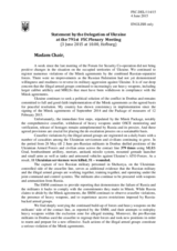 Statement by the Delegation of Ukraine on the situation in and around Ukraine