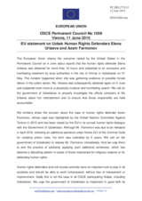 Statement by the Latvian EU Presidency on the detention of human rights defenders Ms. E. Urlaeva and Mr. A. Farmonov in Uzbekistan