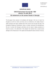Statement by the Latvian EU Presidency extending condolences to Georgia in connection with the recent flooding in Tbilisi