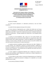 Intervention de M. Maxime Lefebvre, Ambassadeur Représentant permanent de la France auprès de l’OSCE, suite à la présentation de Mme Dunja Mijatović, Représentante pour la liberté des médias de l’OSCE