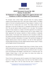 Statement by the Latvian EU Presidency on the ongoing aggression against Ukraine and violations of OSCE principles and commitments by the Russian Federation