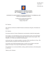 Statement by the Delegation of Norway, also on behalf of Iceland, Liechtenstein, Mongolia and Switzerland, on the death penalty in the United States of America