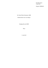 Dr. Frank-Walter Steinmeier, MdB, Bundesminister des Auswärtigen, Ständiger Rat der OSZE