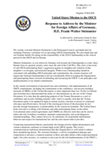 Statement by the Delegation of the United States of America in response to the address by the Minister for Foreign Affairs of Germany, H.E. Frank-Walter Steinmeier