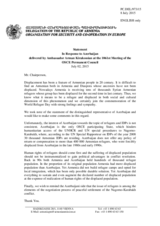 Statement by the Delegation of Armenia on the World Refugee Day, observed on 20 June 2015