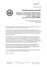 Statement by the Delegation of the United States of America in response to the addresses by H.E. Ramil Hasanov and by H.E. Jandos Asanov