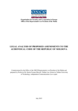 Legal Analysis of Proposed Amendments to the Audiovisual Code of the Republic of Moldova