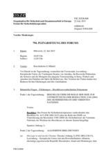 Journal der 794. Plenarsitzung des Forums