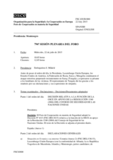 Diario de la 794ª Sesión plenaria del Foro de Cooperación en materia de Seguridad  