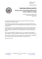 Statement by the Delegation of the United States of America on the Thirty-second round of the Geneva International Discussions, held on 1 July 2015