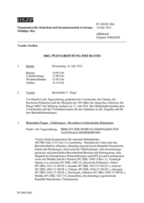 Journal der 1062. Plenarsitzung des Ständigen Rates 