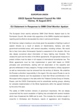 Statement by the Luxembourgian EU Presidency in response to the report by the briefing by the Chief Monitor of the OSCE Special Monitoring Mission to Ukraine, Ambassador Ertugrul Apakan