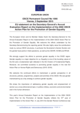 Statement by the Luxembourgian EU Presidency in response to the Presentation by the Secretary General of the Annual Evaluation Report on the Implementation of the 2004 OSCE Action Plan for the Promotion of Gender Equality