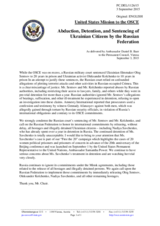 Statement by the Delegation of the United States of America on the abduction and illegal detention of Ukrainian citizens by the Russian Federation
