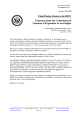 Statement by the Delegation of the United States of America on the sentencing of Ms. K. Ismayilova