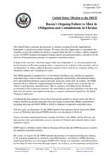 Statement by the Delegation of the United States of America on the situation in and around Ukraine
