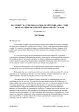 Statement by the Delegation of Switzerland on the ongoing aggression against Ukraine and violations of OSCE principles and commitments by the Russian Federation