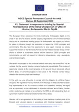 Statement by the Luxembourgian EU Presidency in response to the address by the Special Representative of the OSCE Chairperson-in-Office in Ukraine and in the Trilateral Contact Group, Ambassador Martin Sajdik