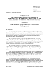 Statement by the Delegation of the Russian Federation on the situation in Ukraine and the need to implement the Minsk agreements