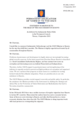 Statement by the Delegation of Norway in response to the report by the Head of the OSCE Mission in Kosovo, Ambassador Jean-Claude Schlumberger