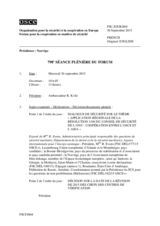 Journal de la 798ème séance plénière du Forum