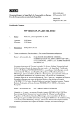 Diario de la 797ª Sesión plenaria del Foro de Cooperación en materia de Seguridad  