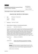 Journal of the 695th Plenary Meeting of the Forum for Security Co-operation