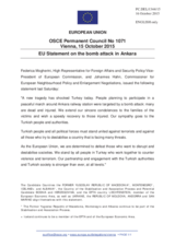 Statement by the Luxembourgian EU Presidency on the terrorist attacks in Turkey on 10 October 2015