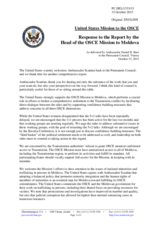 Statement by the Delegation of the United States of America in response to the report by the Head of the OSCE Mission to Moldova, Ambassador Michael Scanlan