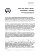 Statement by the Delegation of the United States of America on the situation in the former Yugoslav Republic of Macedonia