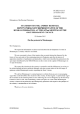 Statement by the Delegation of the Russian Federation on the situation in Montenegro