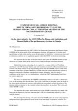 Statement by the Delegation of the Russian Federation on the observation by the OSCE Office for Democratic Institutions and Human Rights of the parliamentary elections in Canada held on 19 October 2015
