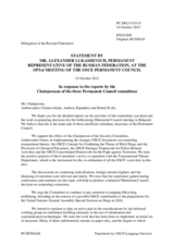 Statement by the Delegation of the Russian Federation in response to the presentations by the Chairpersons of the Security Committee, the Economic And Environmental Committee and the Human Dimension Committee