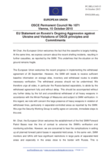 Statement by the Luxembourgian EU Presidency on the ongoing aggression against Ukraine and violations of OSCE principles and commitments by the Russian Federation