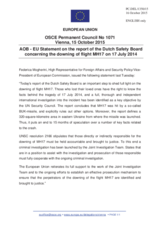 Statement by the Luxembourgian EU Presidency on the Report by the Dutch Safety Board on the downing of Malaysian Airlines flight MH17