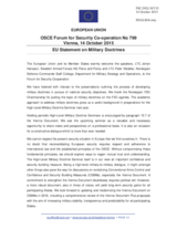 Statement by the Luxembourgian EU Presidency in response to the presentations by Lieutenant Colonel J. Hansson, Swedish Armed Forces, Policy and Plans Department, and by  Lieutenant Colonel P. Ydstebø