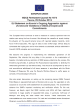 Statement by the Luxembourgian EU Presidency on the ongoing aggression against Ukraine and violations of OSCE principles and commitments by the Russian Federation