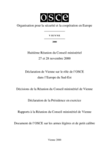 Final Document of the Eighth Meeting of the OSCE Ministerial Council, Vienna, 27-28 November 2000 (fr)