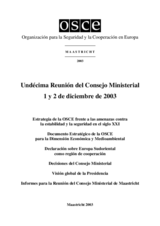 Final Document of the Eleventh Meeting of the OSCE Ministerial Council, Maastricht, 1-2 December 2003 (es)