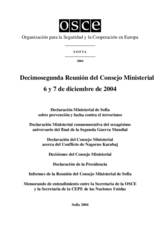 Final Document of the Twelfth Meeting of the Ministerial Council, Sofia, 6-7 December 2004 (es)