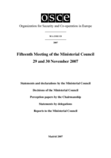Final Document of the Fifteenth Meeting of the Ministerial Council, Madrid, 29-30 November 2007