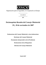 Final Document of the Fifteenth Meeting of the Ministerial Council, Madrid, 29-30 November 2007 (es)