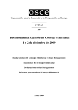 Final Document of the Seventeenth Meeting of the Ministerial Council, Athens, 1 and 2 December 2009 (es)